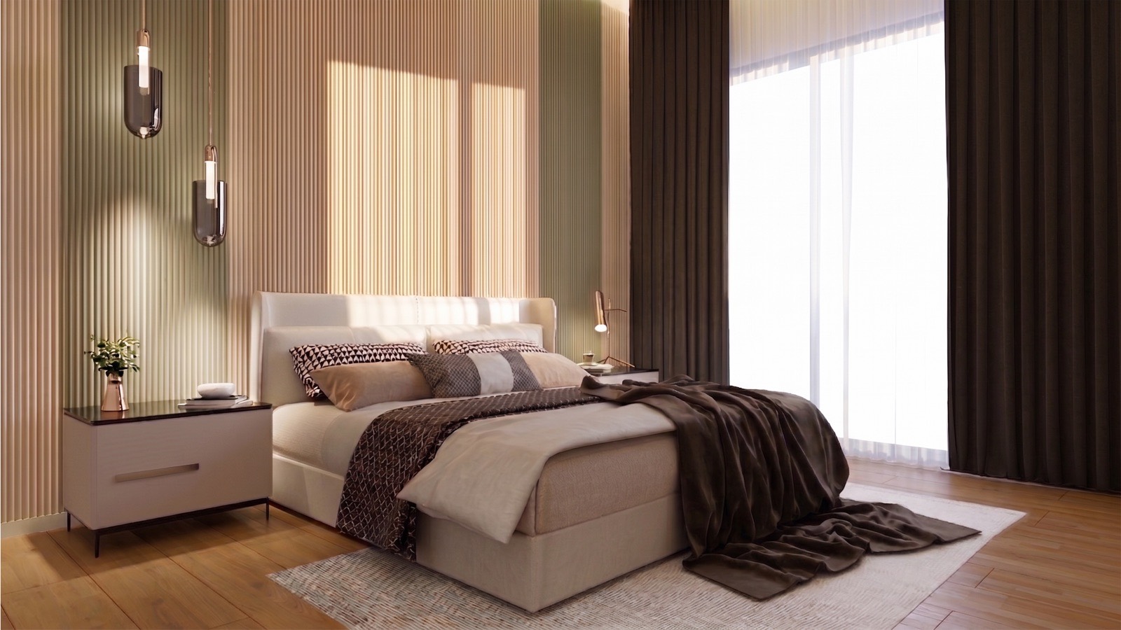 Venus Park yatak odası — ham render